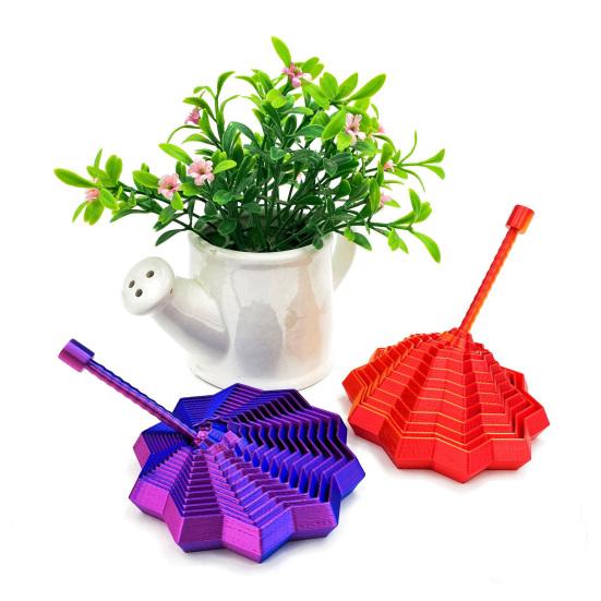 3D Printed Fractal Fidget Star Stress Anxiety Relief Expanded Star Sensory Toy with Handle Whirling Spiral Expandable Star Decompression Toy