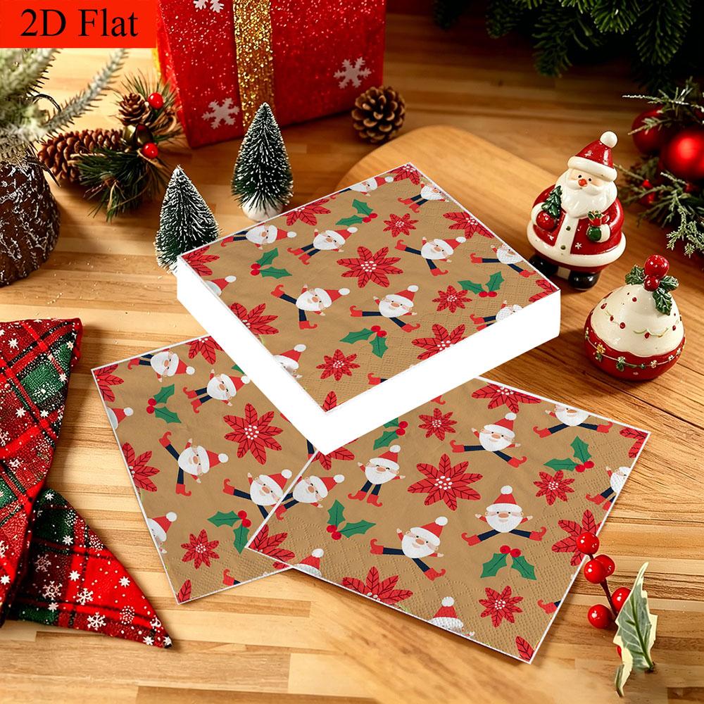 20pcs Disposable Napkins with Snowflake Pattern Print for Wedding,Parties,and Daily Use for Thanksgiving Fall Christmas Table Decoration