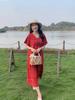 Casual Women's Dresses Summer Vintage Clothes Plus Size Elegant Short Sleeve Summer Long Dress