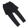 Black Men's Fake 2 Piece Pants Training Elastic Quick Drying 2 in 1 Gym Leggings Pants for Exercise