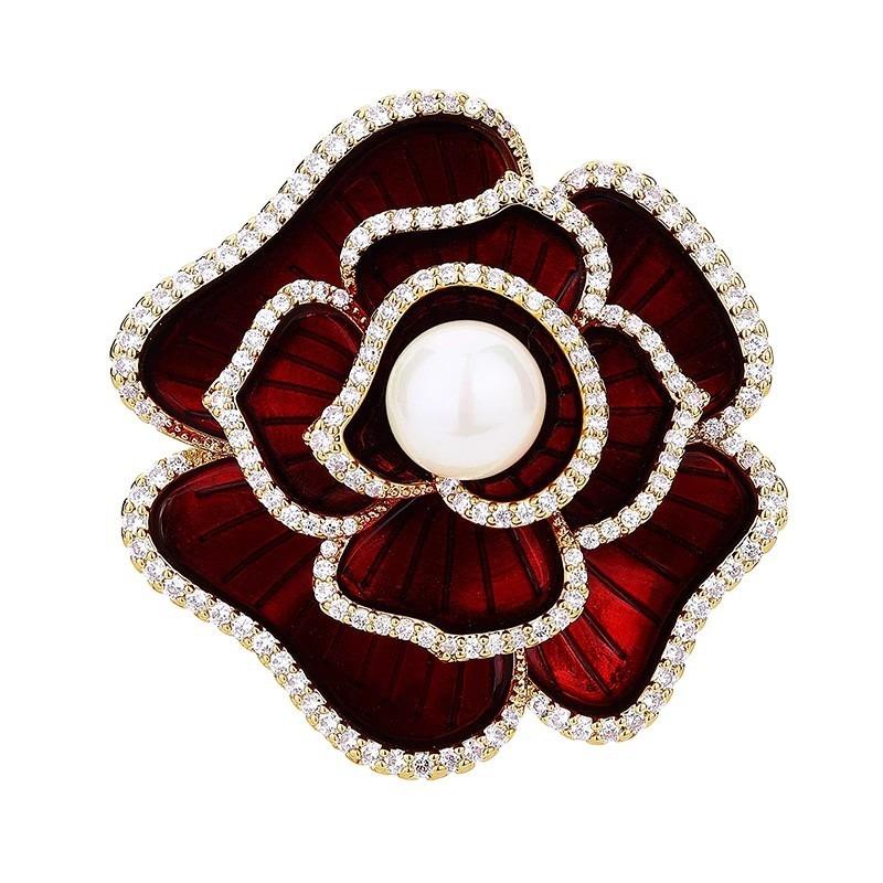 Xiaoxiangfeng Camellia Brooch, A High-end French Luxury Brooch with A Refined and Elegant Suit Pin