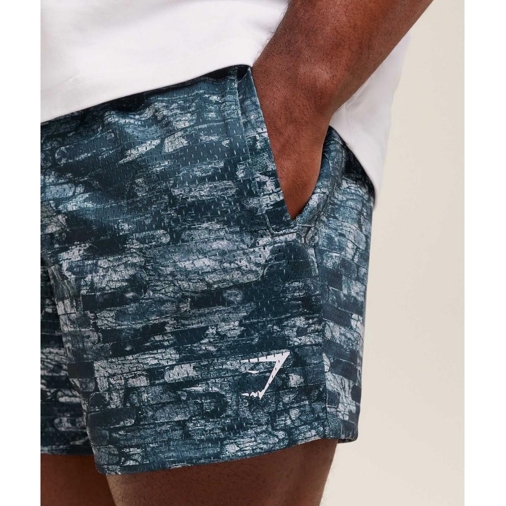 Gymshark Lifting Mesh 5  Shorts Smoke Blue A4b7v Udxn