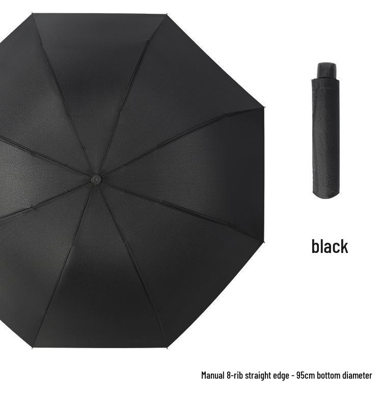 Large Automatic Windproof Umbrella: Dual Use for Sun and Rain, Black Glue Sunshade