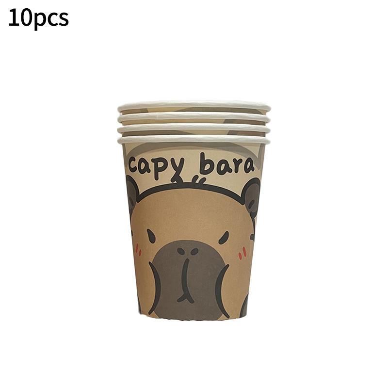 Capibara Capybara Birthday Decoration Disposable Tableware Birthday for Bara Baby Shower Tableware Balloons Capibara Cumpleaños