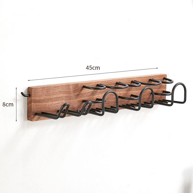 Black Bathroom Hair Dryer Holder Walnut Wall Hanging Storage Rack Toilet Toothbrush Holder Cup Holder Bathroom Hardware Pendant