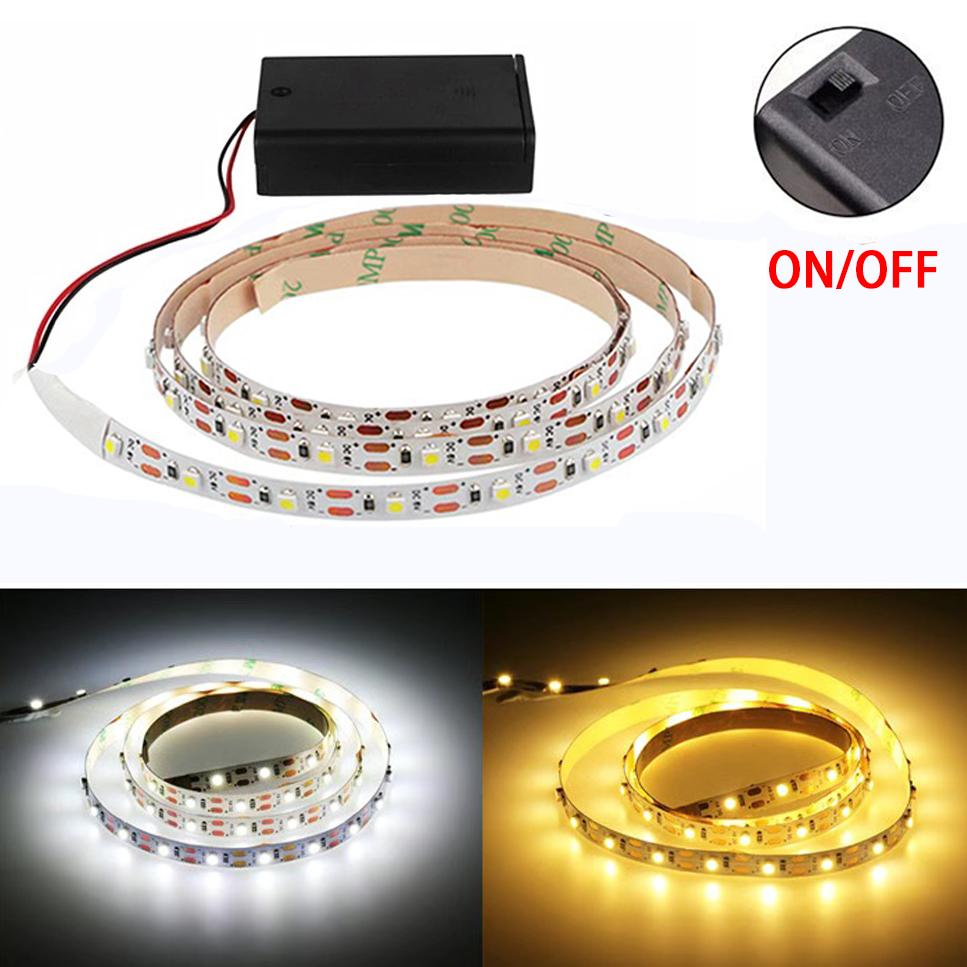 

AA Battery Power Led Strip Light SMD2835 1-5M Flexible Lighting Ribbon Tape White/Warm White Strip Cabinet Lights Backlight 1m