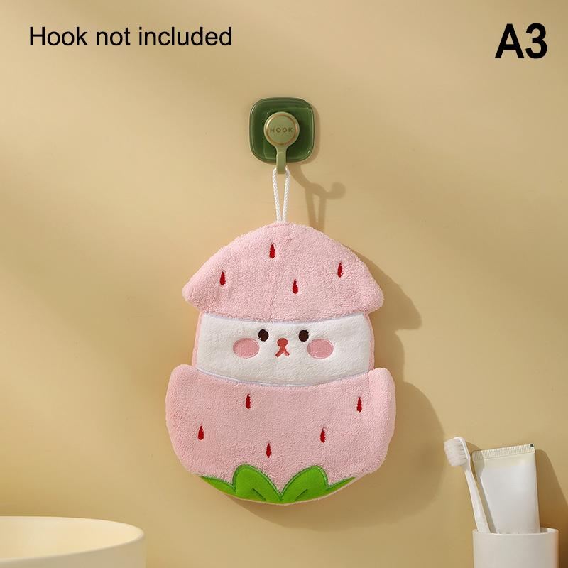 

Мультяшное детское полотенце для рук с изображением фруктов и животных, подвесное маленькое полотенце из кораллового флиса, мягкое и впитывающее