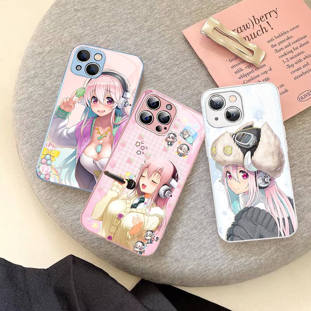 Classic Virtual Singer Super S-Sonico For IPhone 14 13 12 Mini 11 Pro XS Max X XR 14 Plus Tempered Glass Cover