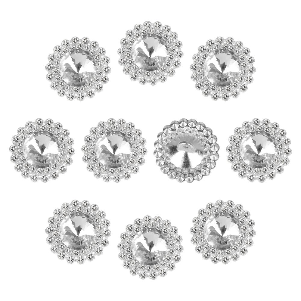 10Pcs/Set Durable DIY Sewing Button Shirt Buttons Craft Decoration Scrapbook Accessories Metal Rhinestone Buttons