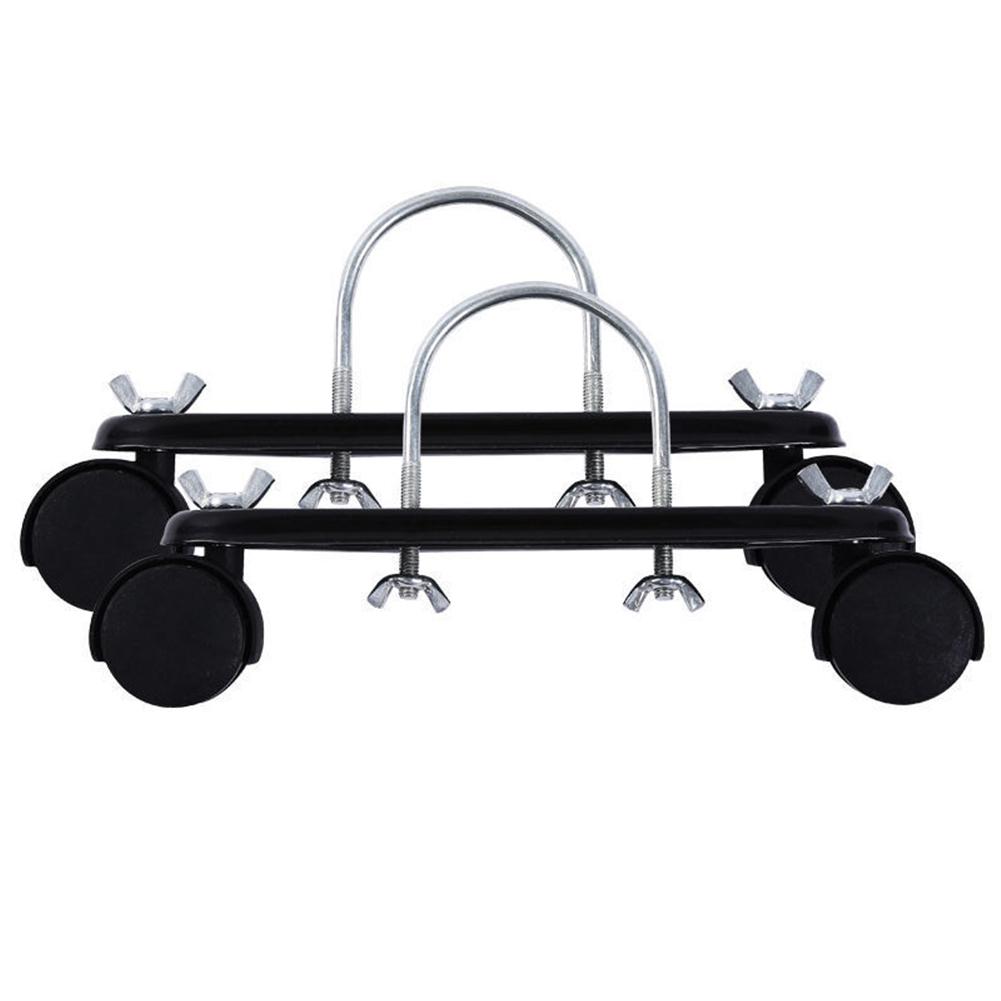 Electric Radiator Mobile Pulley Bracket With 360° Rotating Wheels For Heater, Carbon Steel Frame, 2 Pack Black