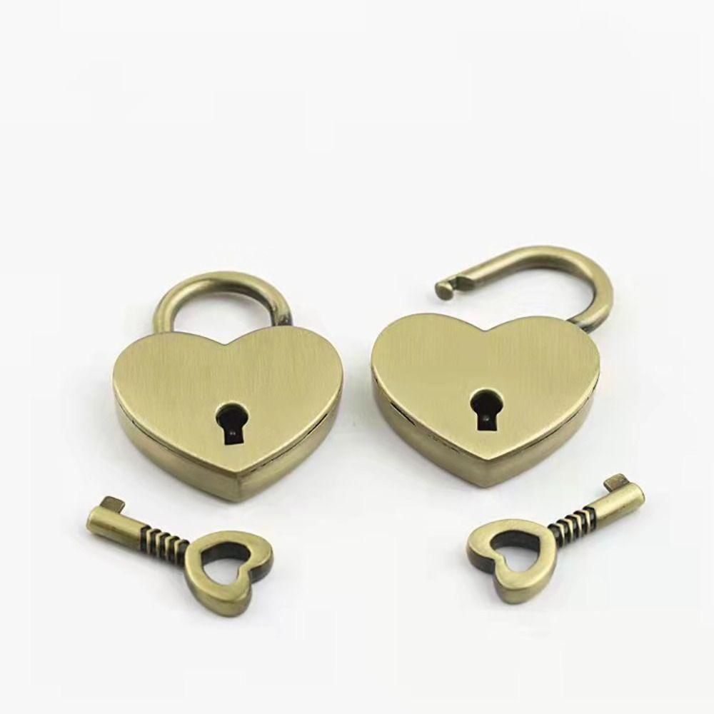 Wedding Diary Book Suitcase Vintage Antique Style Mini Padlocks Key Lock Heart Shape Padlock
