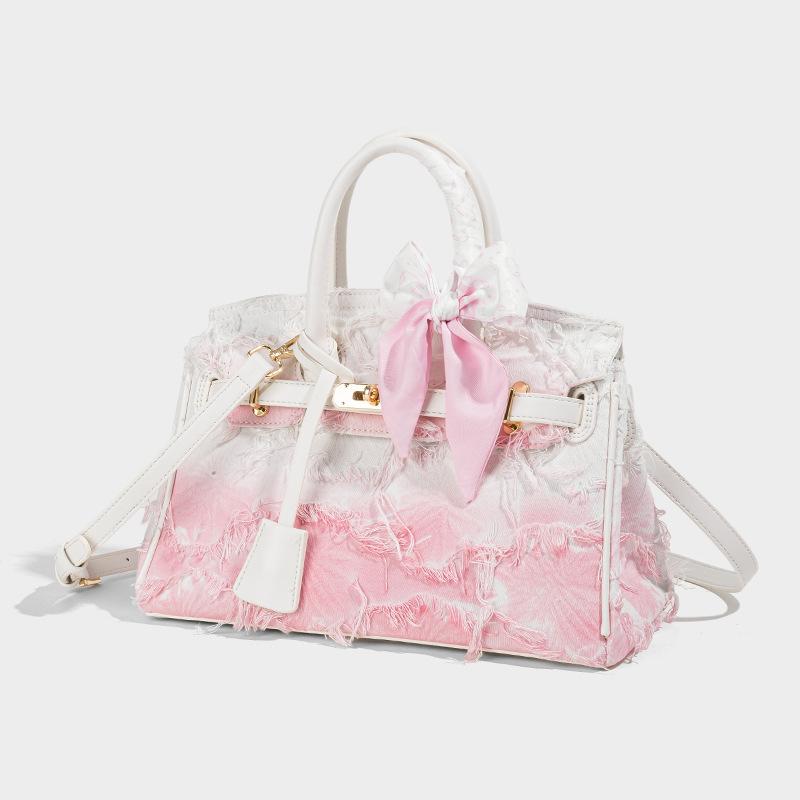 Vintage Denim Handbag for Women 2025 Spring Summer Platinum Light Luxury High-end Fashion Trend Single Shoulder Crossbody Bag for Women