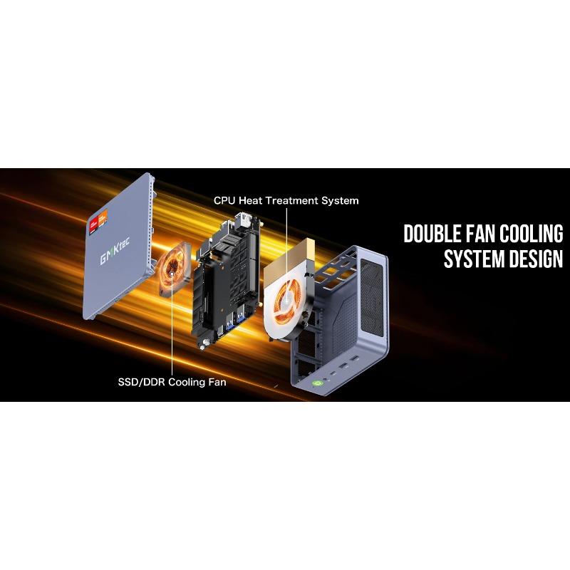 GMKtec K6 Mini PC AMD R7-7840HS 8C/16T 16 GB RAM 512 GB PCIe 4.0 SSD Mini komputer stacjonarny Windows 11 Pro WiFi 6E/BTstimule Type-C