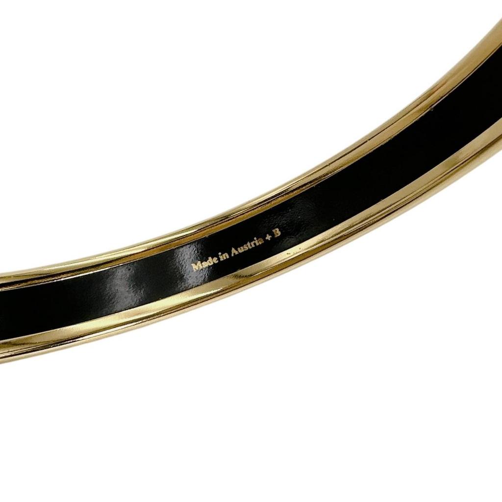 Hermes ROUGE Emaille PM Bangle Bracelet Gold Women Storage Box Used