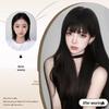 Natural Black Long Straight Wig with Air Bangs - Full Head, Fluffy, Fashionable for Daily Wear