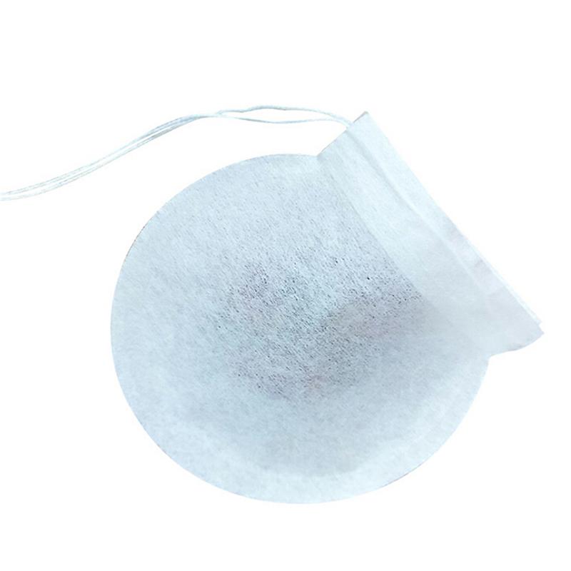 100Pcs White Round Tea Bags Empty Filter Paper Teabags With String For Herb Tea