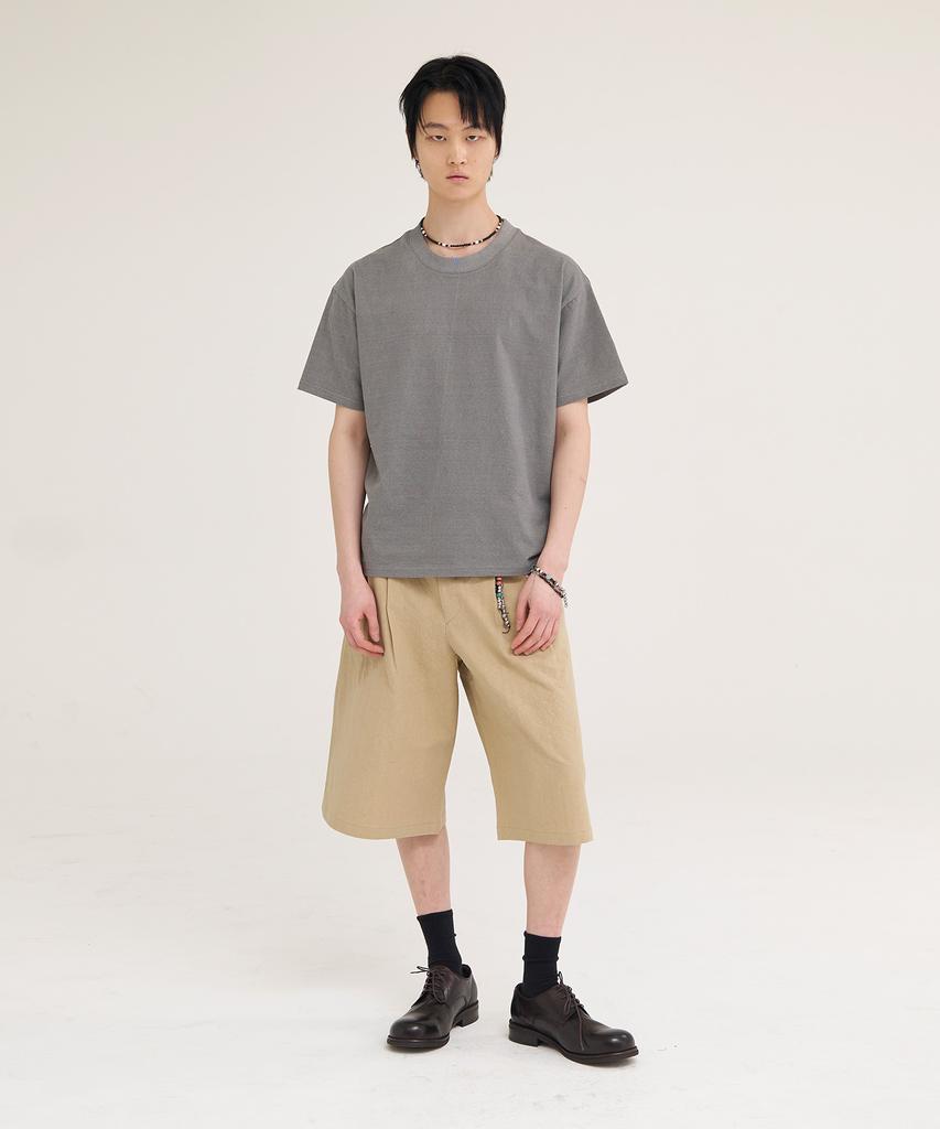 Akesi Crude Pig-Dyed Crop Short Sleeve Tee_Vintage Grey