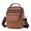 Fashion and Casual First-layer Cowhide Men's Bag, Vertical Style with Cover Head, One Shoulder Diagonal Span Bag, Genuine Leather Messenger Men's Bag.