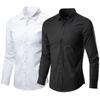 Herren Langarm Weißes Hemd Lässig Business Formell Slim Fit Koreanischer Stil Professionelles Arbeitshemd Knitterfrei Bügeln