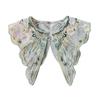 Vintage Dress Detachable False Collar Pearl Tassels Yunjian Shawl Scarf Chinese Embroidered Butterfly Flower Capelet