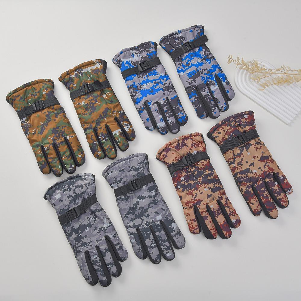 Men's thermal gloves outdoor skiing motorcycle electric vehicle riding gloves cycling fleece thicker