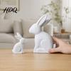Rabbit Figurine With Stable Base 2Pcs Distressed Statue Vintage Bunny Figurines Easter