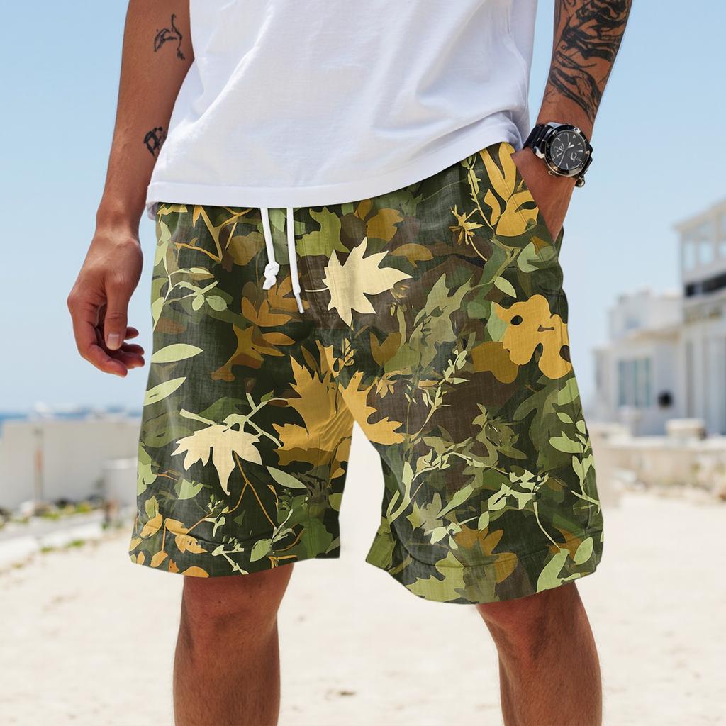 Pánské letní velké ležérní volné sportovní kalhoty plážové šortky