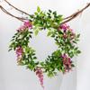 Artificial Wisteria Vine Silk Hanging Flower Fake Leaf Flower Vine for Home Garden Outdoor Ceremony Wedding Arch Floral Decor