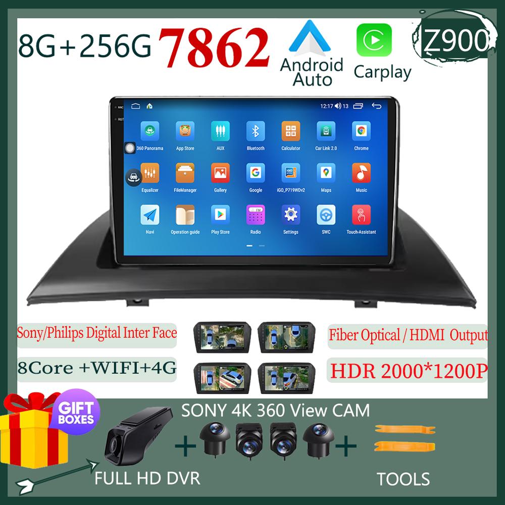 Android 14 Multimedia For BMW X3 E83 2003 - 2012 Car Stereo Radio QLED Player GPS Navigation Carplay Auto HDR Wifi 5G NO 2DIN
