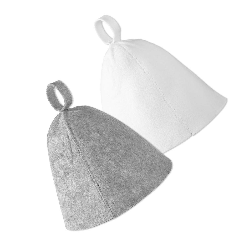 2PCS Sauna Hats Felted Wool Caps Spas Headwear High Temperature Resistant Hat Perfect for Steam Baths and Showers