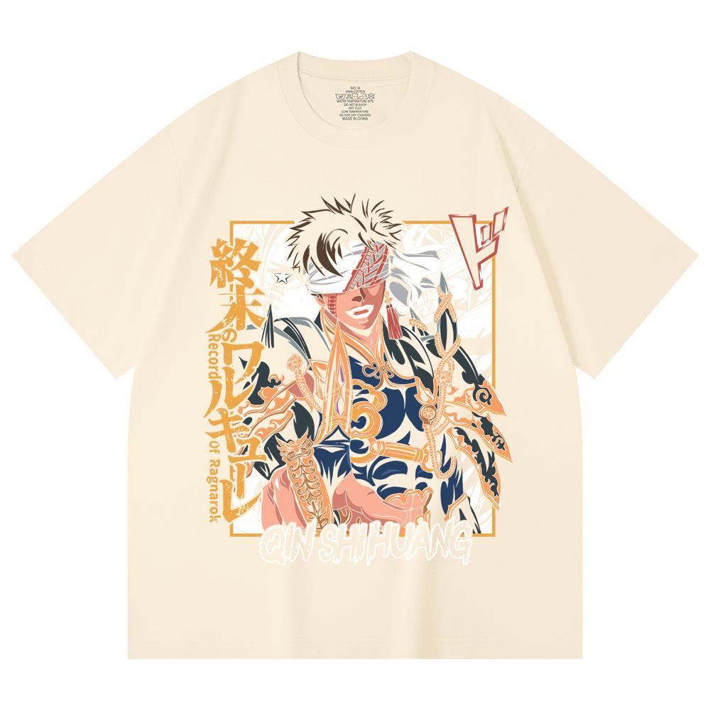 

230 г/м² 100% хлопок Запись о Рагнарёке V7 Принт Унисекс Тяжелая хлопковая футболка XS абрикосовый