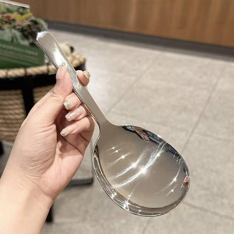 Stainless Steel Ladles For Serving Soup Rice Serving Spoon Drain Hole Heat Insulated Handle Kitchen Utensils For Daily Use