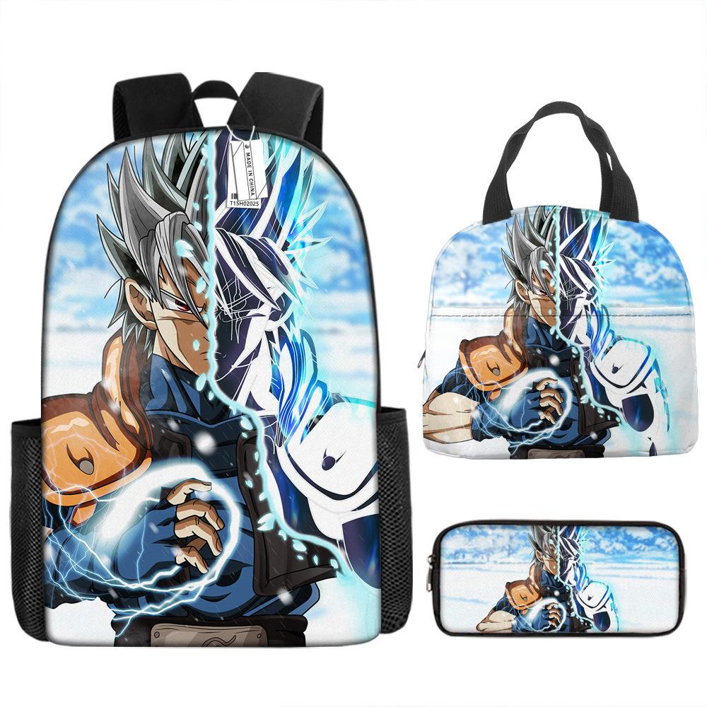 Naruto Schoolbag Elementary School Boys Large Capacity Schoolbag Lunch Bag Pencil Case Three-piece Set