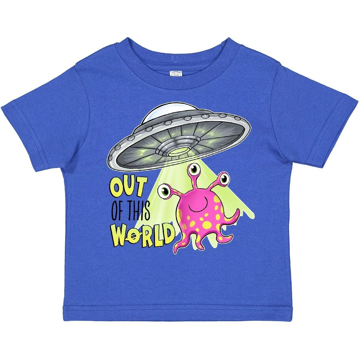 Inktastic Out Of This World- Cute Pink Alien UFO Toddler T-Shirt Kids Flying Fun 150