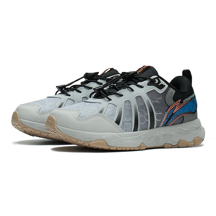 LiNing Youth  Rebound Wear-Resistant Non-Slip Low-Top Running Shoes Kids Running Shoes Gray Black YKFS080-1