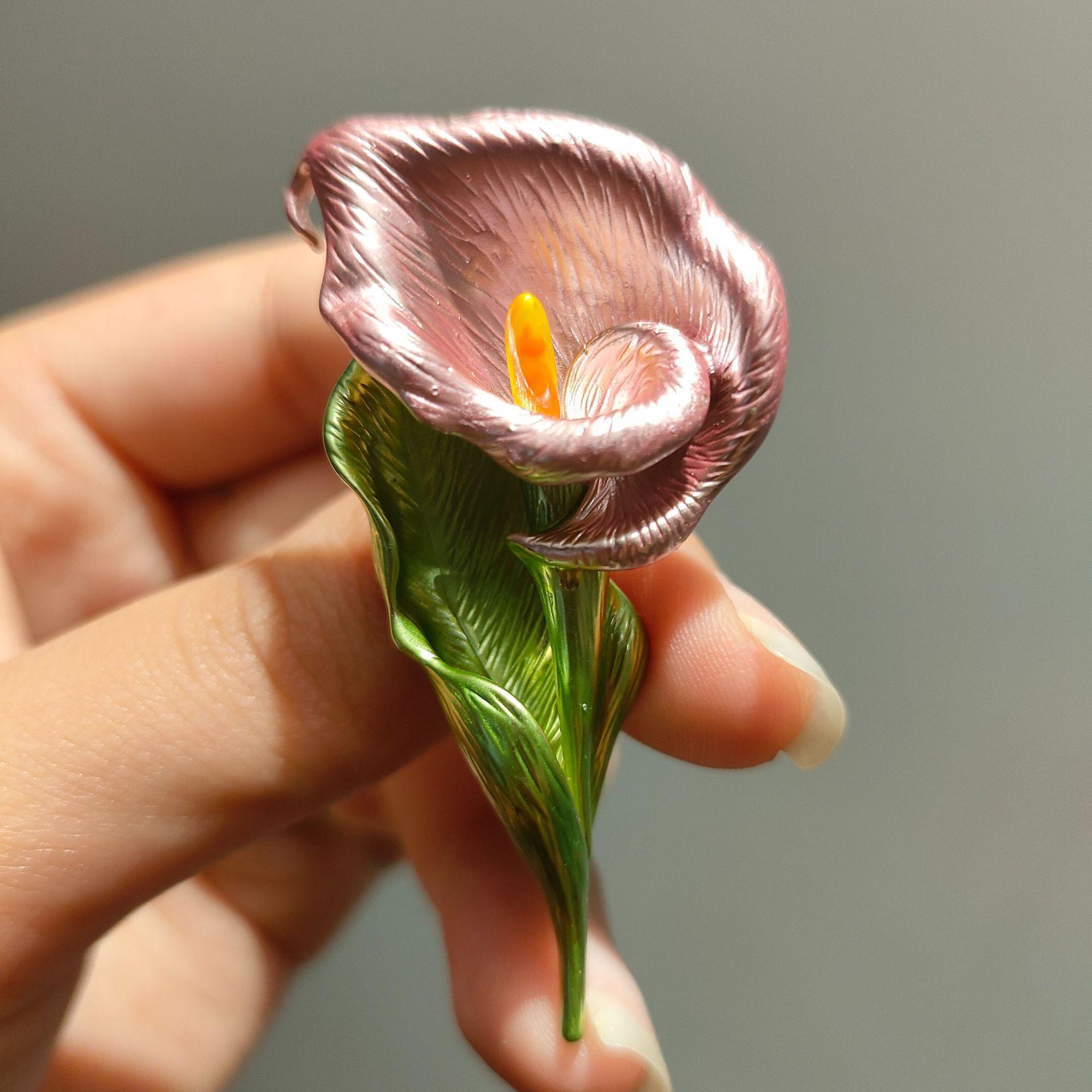 Bo Xin Yun 2024 Calla Lily Brooch: Women s Pastoral Floral Cardigan Accessory