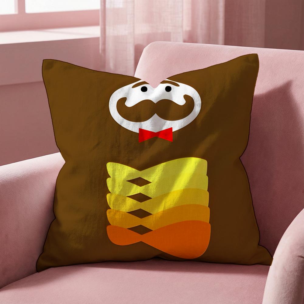 P-pringles Decorative Cushion Cover Multi-Scene Pillow Cover for Home & Car - Reversible, Soft & Durable for Daily Use