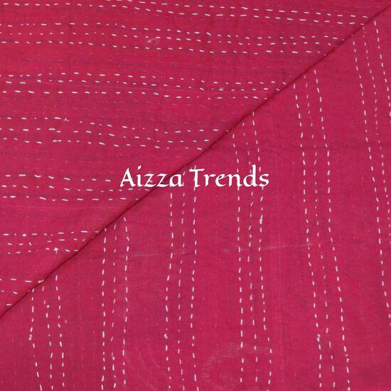 Aizza Trends Handmade Pure Cotton Patch and Patola Work Kantha Quilt - Traditional Indian Throw Blanket-Vintage Cotton Silk Saree Quilt