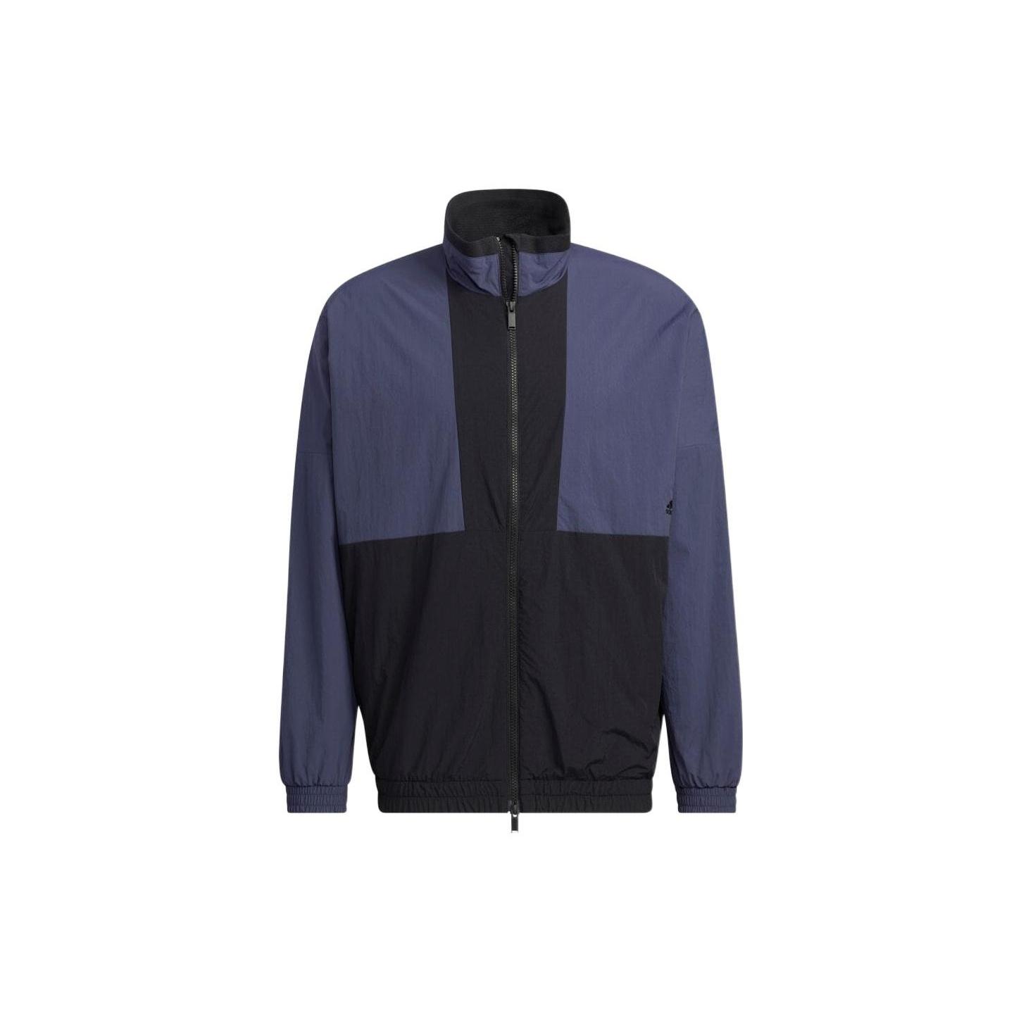 adidas Colorblock Alphabet Printing Woven Long Sleeves Jacket Unisex Navy Blue Men s HM2694 XL