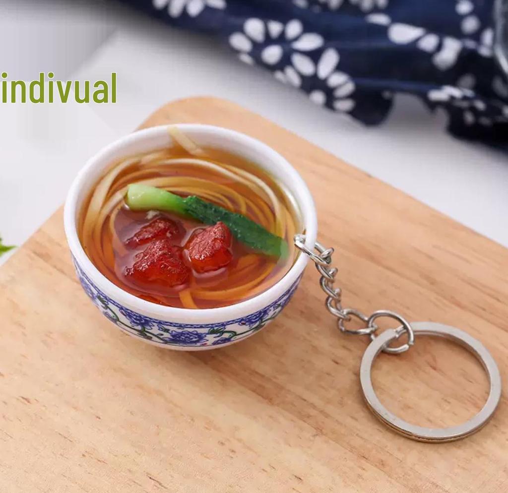 Mini Hot Pot Mala Tang Noodle Bowl Keychain Ornament