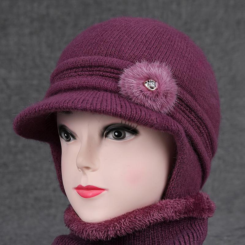 

Женская шапка осенне-зимняя теплая шапка из кроличьего меха шерстяная шапка зимний шарф one size is elastic