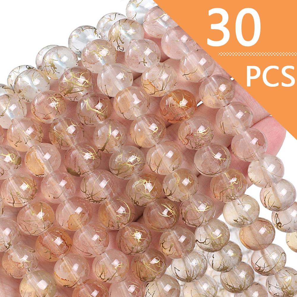 Japońskie i koreańskie rozmazujące się przezroczyste tusze posypywanie złotem szklane koraliki luźne koraliki ręcznie robione diy materiał do koralików akcesoria do bransoletek
