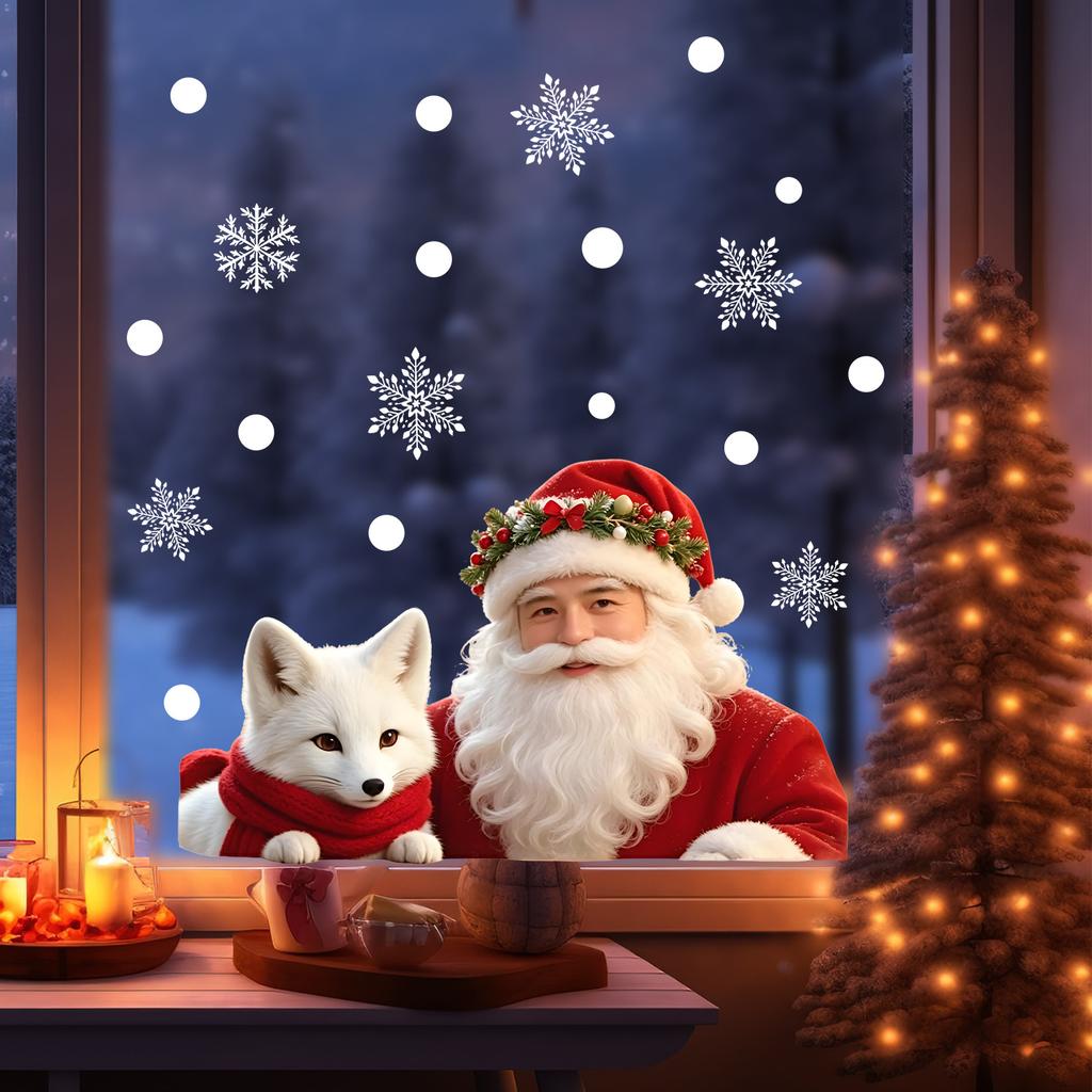 3D Illusion Santa Claus Wall Sticker Self Adhesive Removable No Damage Living Room Bedroom Decor