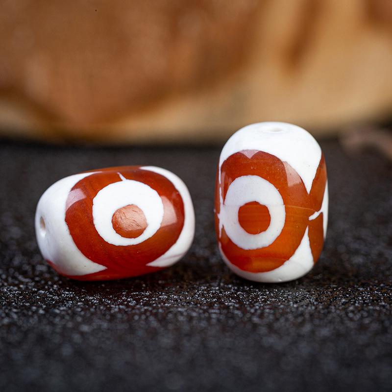 Tibetan Three-Eyed Dzi Agate Beads for DIY Jewelry