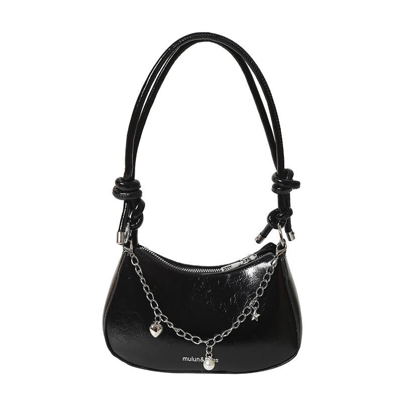 Pu Material Crossbody Bag For Women With Chain Detail And Zip Closure For Daily Use