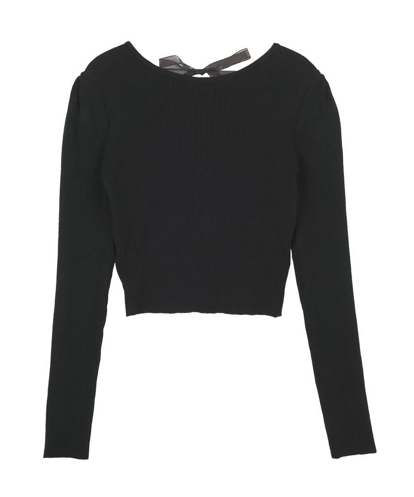HARDCORE HAPPINESS Ribbon Tie Knit_Black