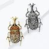 Stylish Rhinestone Unicorn Beetle Brooch for Women Unisex Insect Pin Friend Event Party New Gifts Jewelry Decoration Accessories