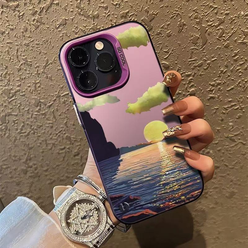 Seaside sunset is suitable for Apple 17Promax mobile phone case personalized vitality case iPhone16/15/14 Europe and America 13