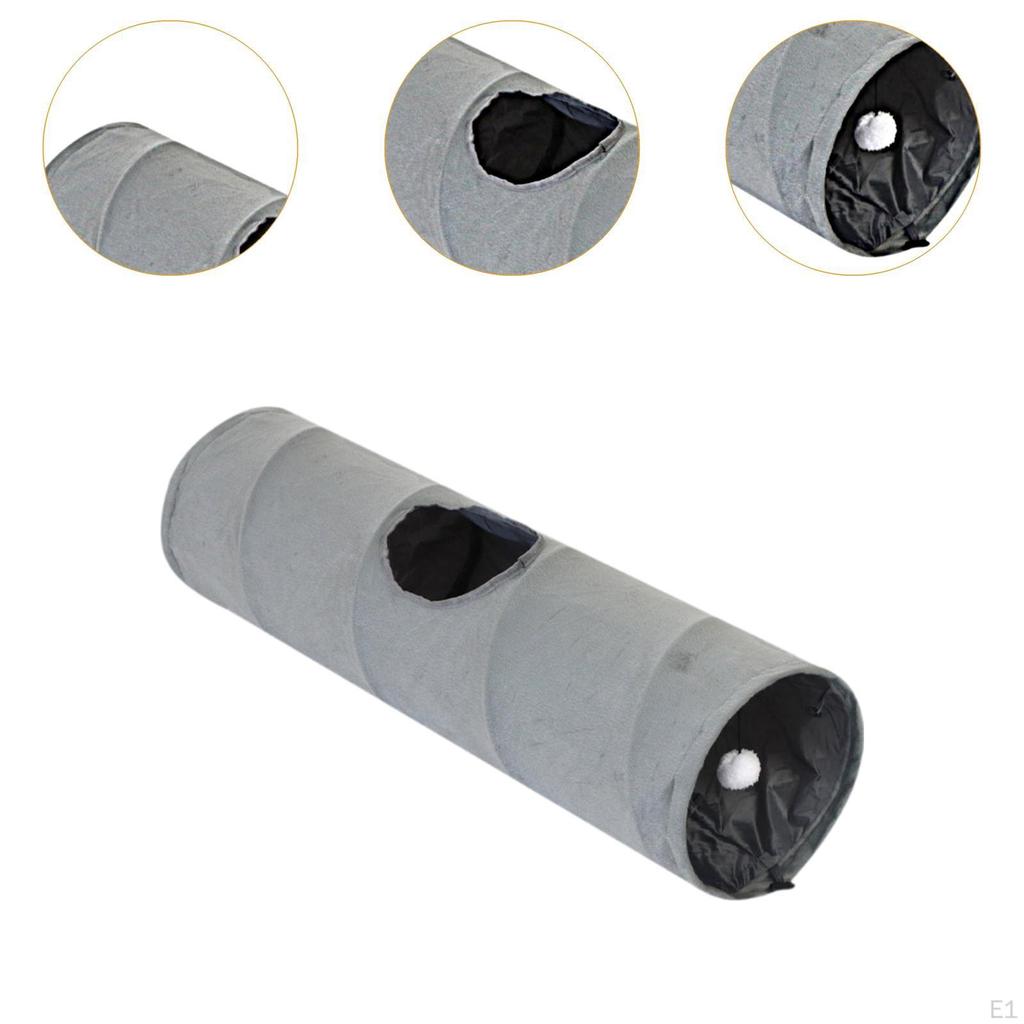Cat Hideaway Tunnel with Openings, Portable Tube for Indoor Use by Puppies and Kittens