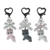 Flocking Cat Keyring with Bowknot Pendant Keychain Bows Phone Lanyard Animal Key Chain Charm Accessories Car Key Holder